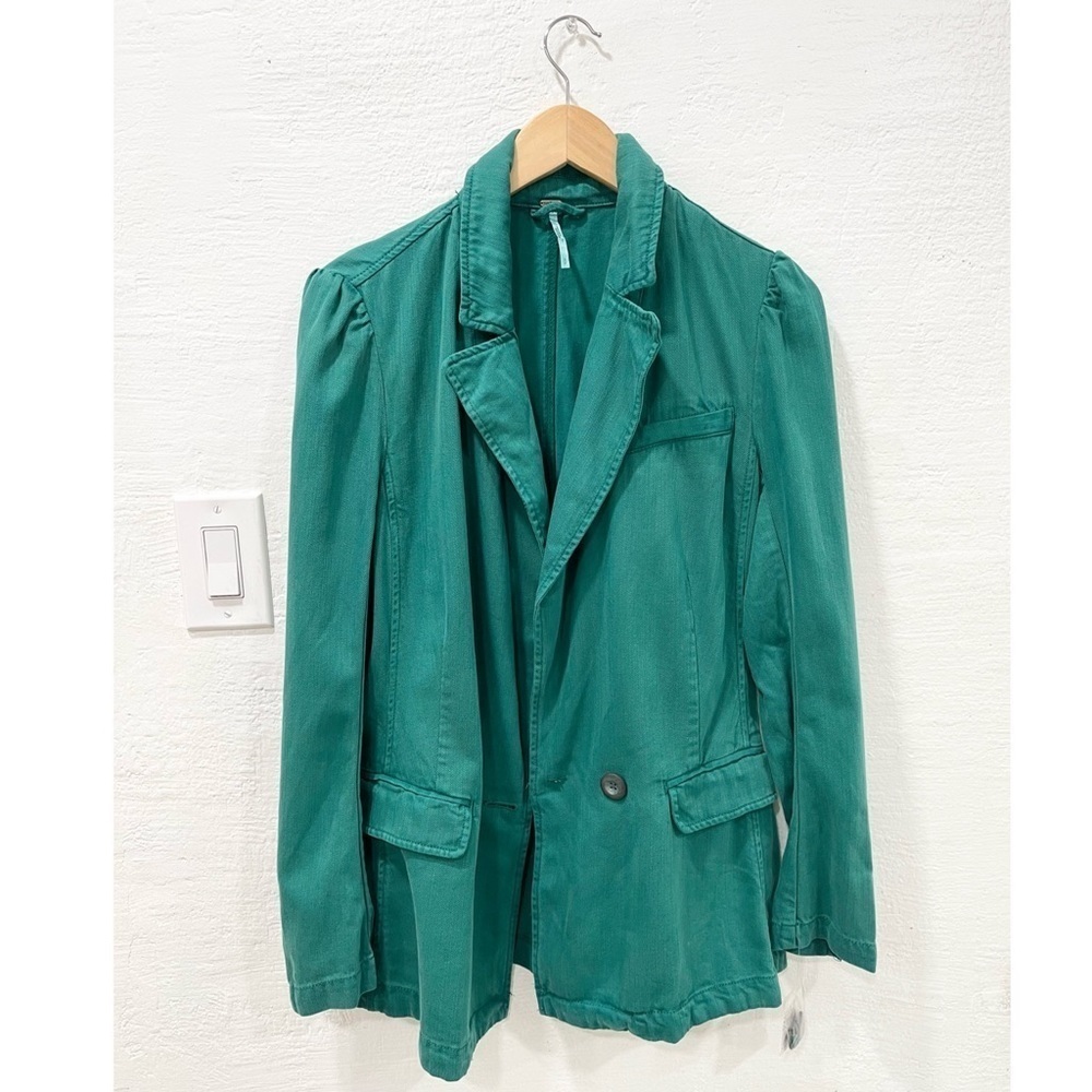 Free People Green Blazer Jacket